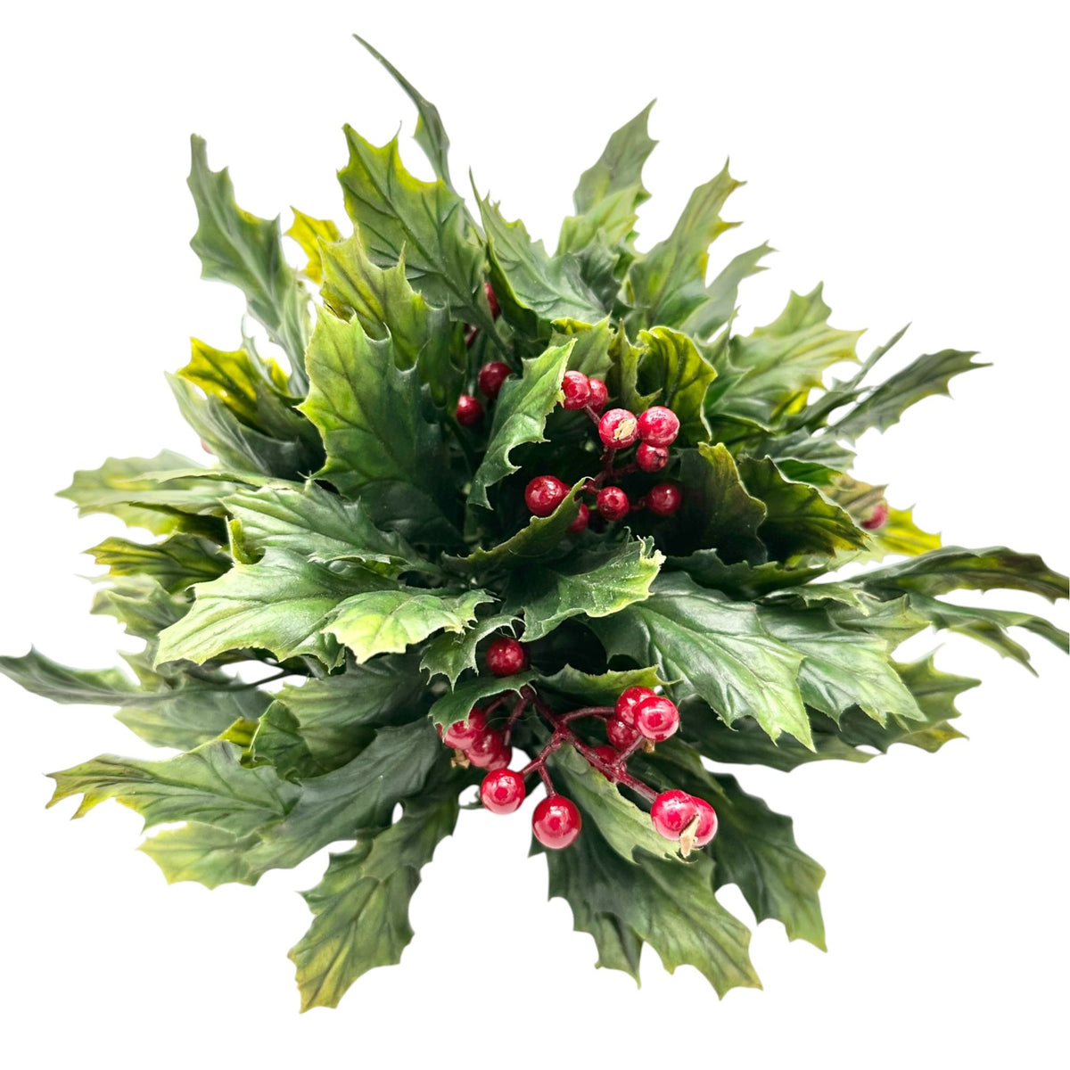 Ragon House Holly Leaves Ball Red and Green Faux Holiday Décor 10" Christmas NWT
