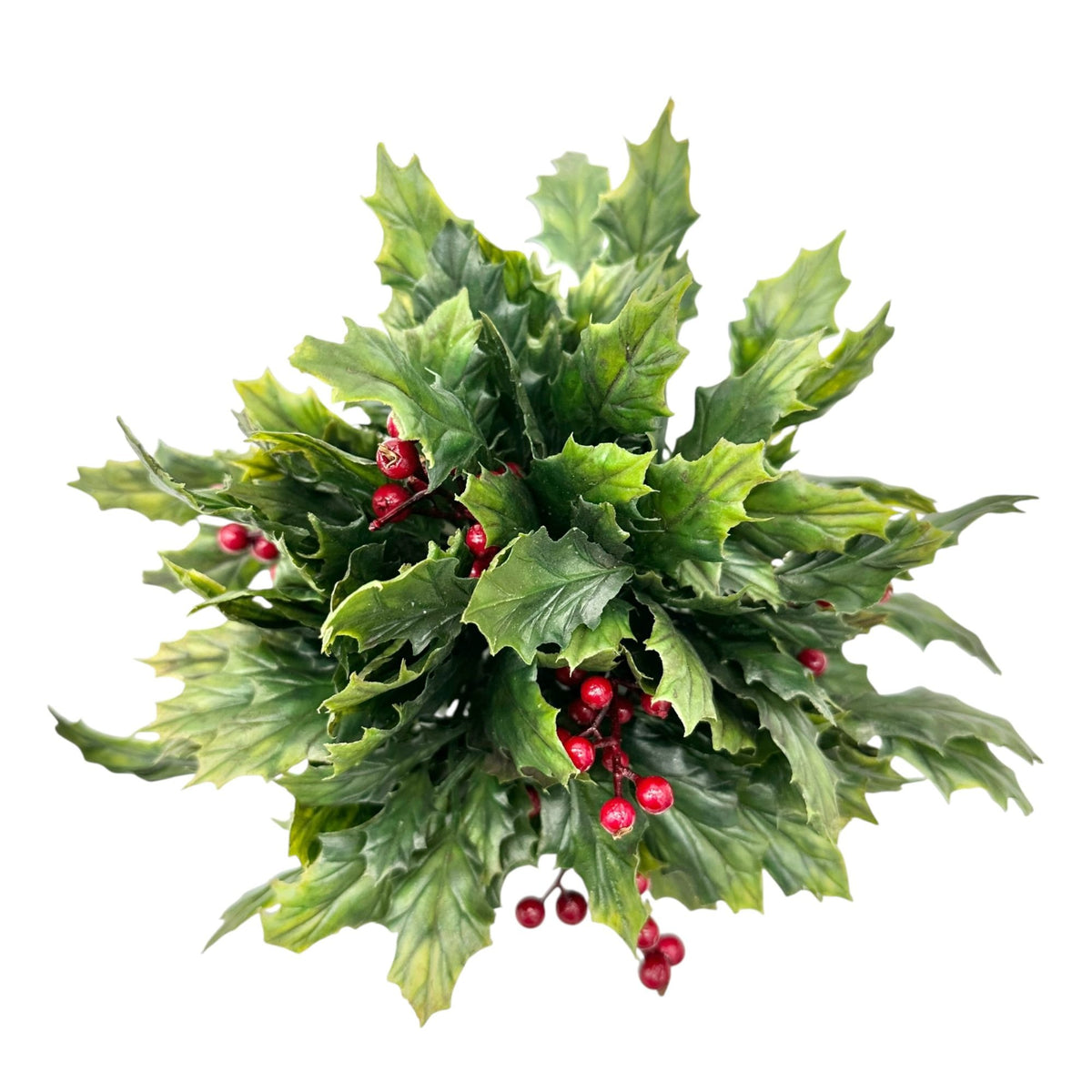 Ragon House Holly Leaves Ball Red and Green Faux Holiday Décor 10" Christmas NWT