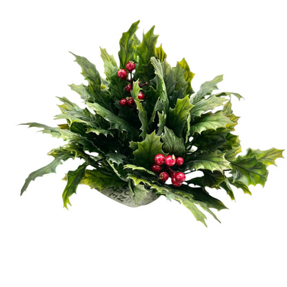 Ragon House Holly Leaves Ball Red and Green Faux Holiday Décor 10" Christmas NWT