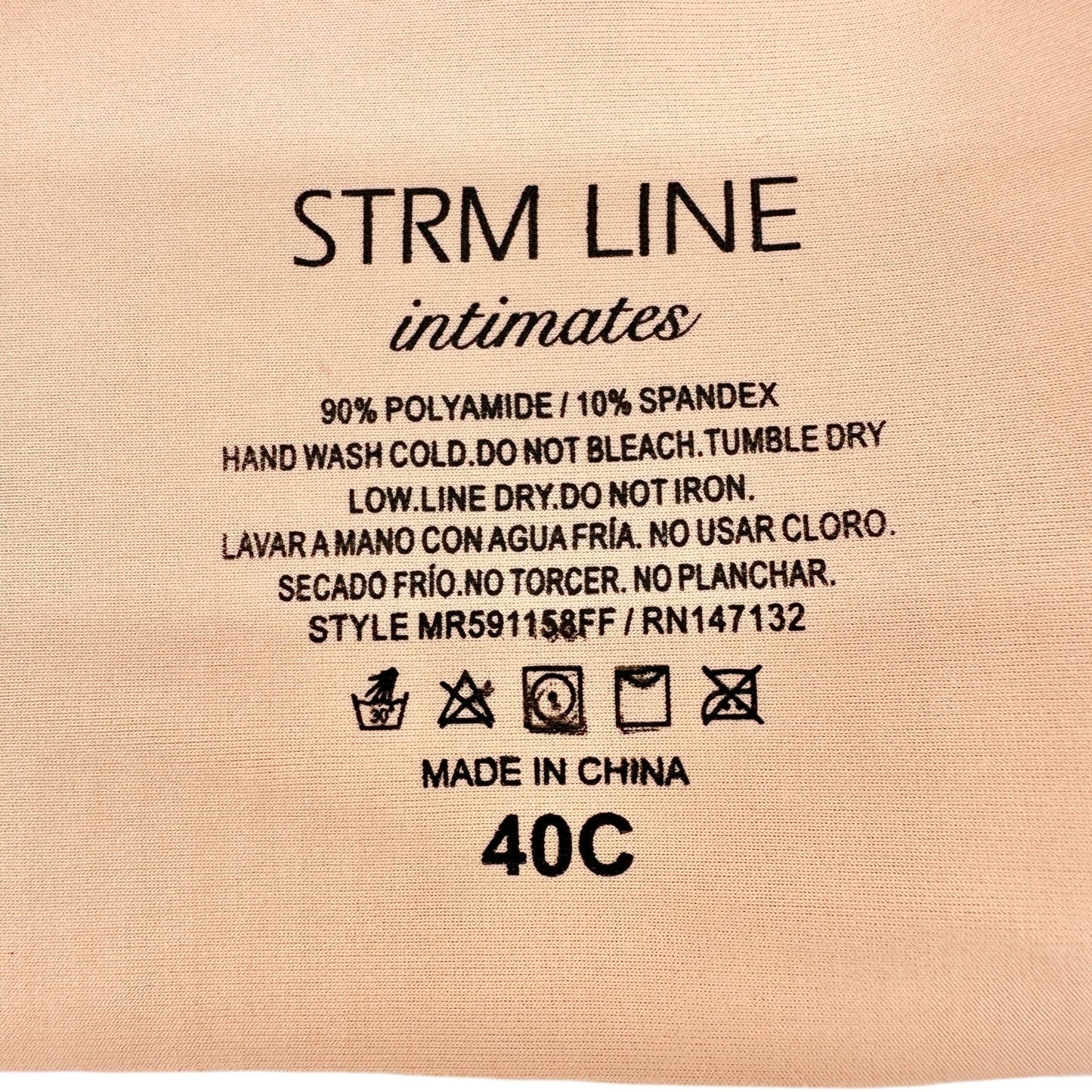 STRM Line Wireless Nude Bra 40C Intimates Soft Polyamide Spandex Blend Seamless