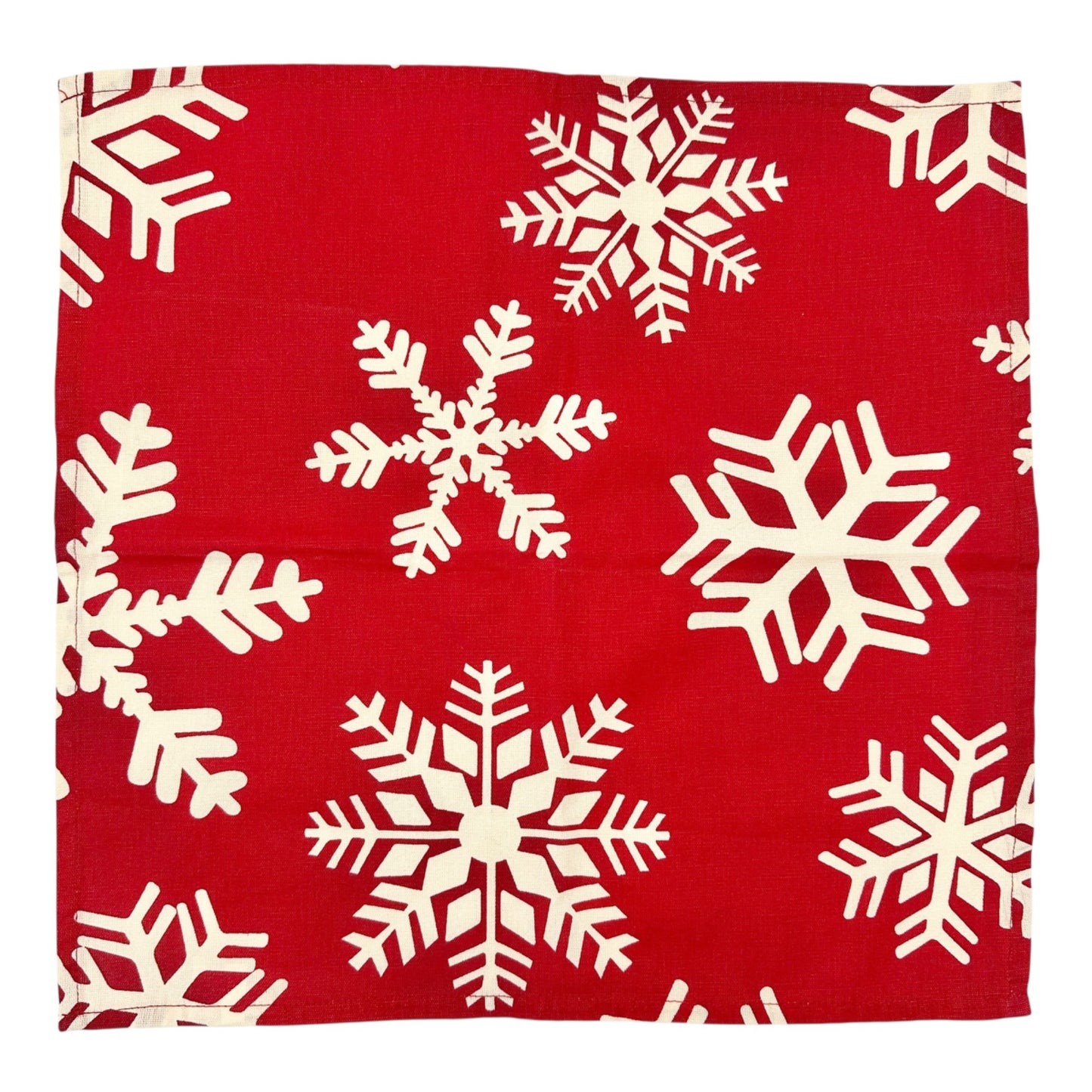 Holiday Red & White Snowflake Napkins Set Of 8 17x18 Cotton By Target Winter