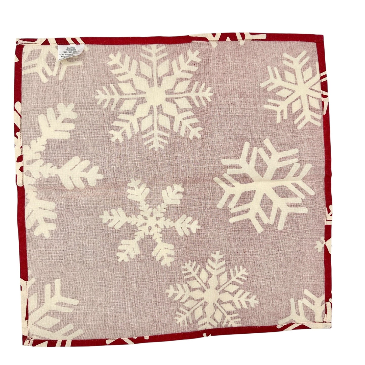 Holiday Red & White Snowflake Napkins Set Of 8 17x18 Cotton By Target Winter