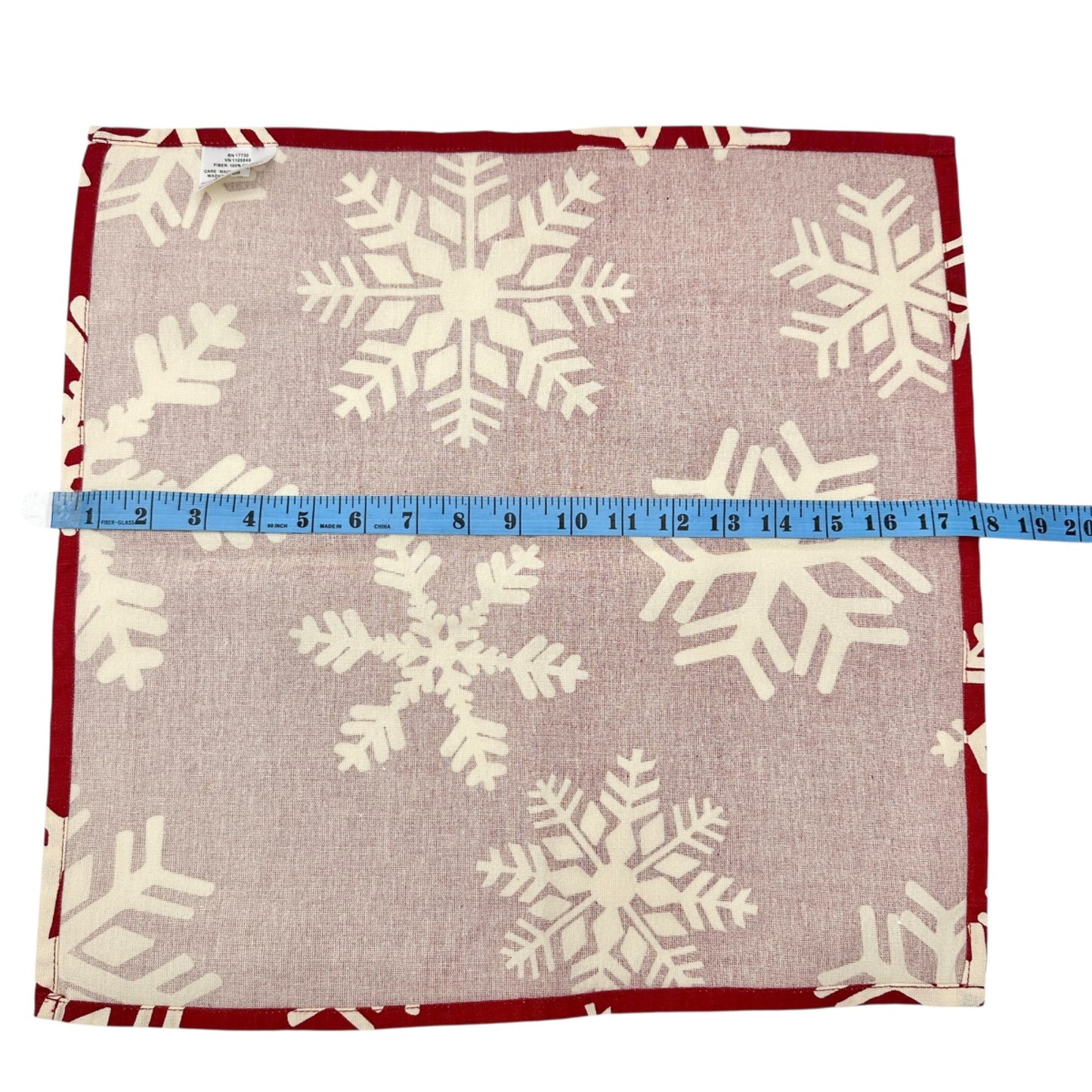 Holiday Red & White Snowflake Napkins Set Of 8 17x18 Cotton By Target Winter