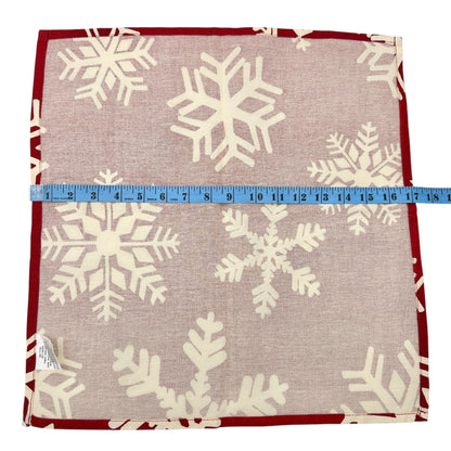 Holiday Red & White Snowflake Napkins Set Of 8 17x18 Cotton By Target Winter
