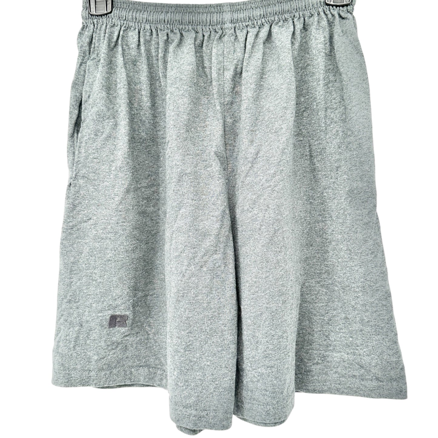 Russell Athletic Pro Athletic Shorts Mens M Cotton Gray Adjustable Elastic Waist