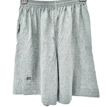 Russell Athletic Pro Athletic Shorts Mens M Cotton Gray Adjustable Elastic Waist