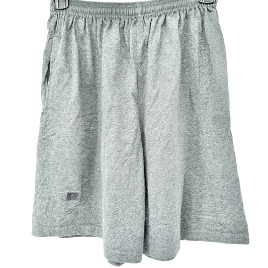 Russell Athletic Pro Athletic Shorts Mens M Cotton Gray Adjustable Elastic Waist