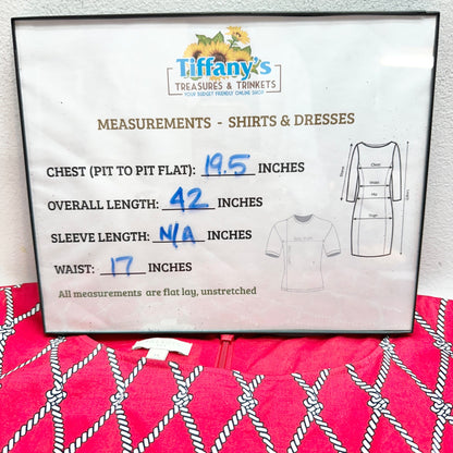 Talbots Sleeveless Dress Womens 14 Red Nautical Rope Pattern Lined Fit & Flare