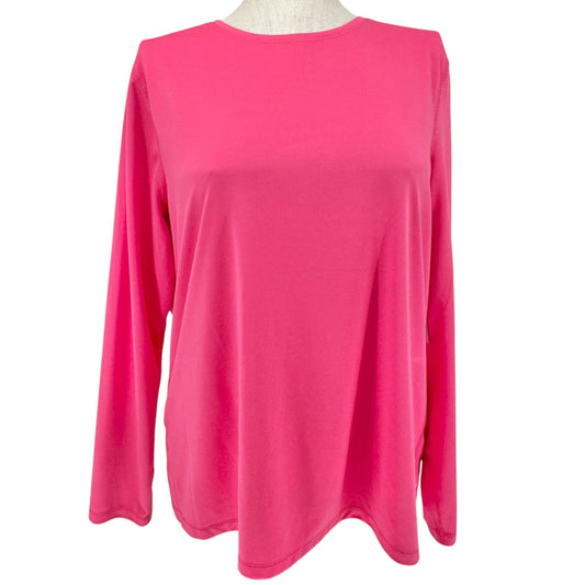 Athletic Works Shirt Womens XXXL (22) Hot Pink Long Sleeve NWT Core Workout Gear