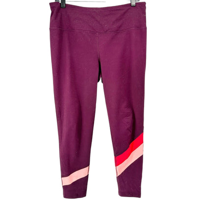 DSG Leggings Womens Large Maroon and Pink Colorblock Athletic Workout Gear