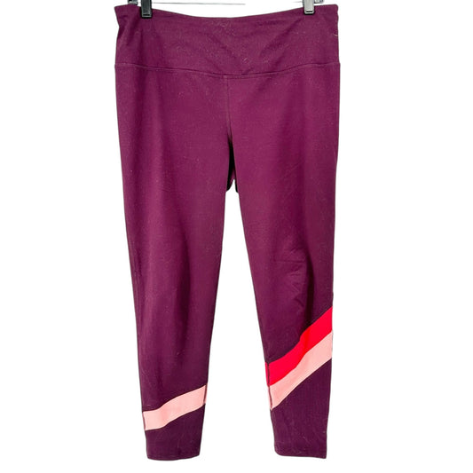 DSG Leggings Womens Large Maroon and Pink Colorblock Athletic Workout Gear