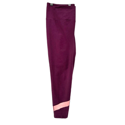 DSG Leggings Womens Large Maroon and Pink Colorblock Athletic Workout Gear