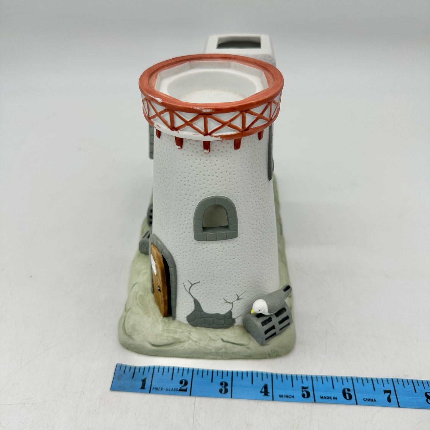 Partylite Stoney Harbor Lighthouse Tea Light Cottage Chipped 8.5"W X 4.5"D X 7"H