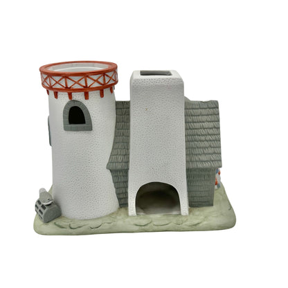 Partylite Stoney Harbor Lighthouse Tea Light Cottage Chipped 8.5"W X 4.5"D X 7"H