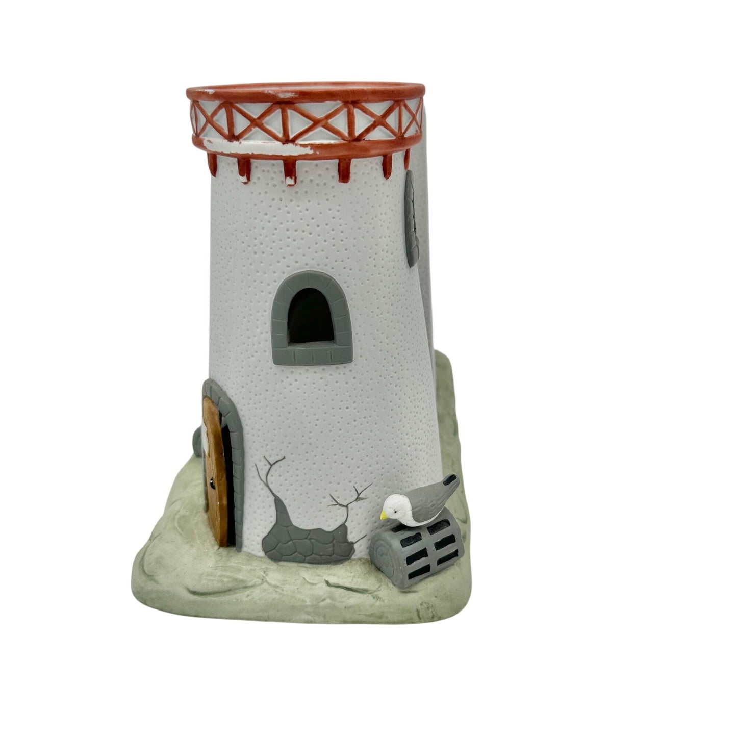 Partylite Stoney Harbor Lighthouse Tea Light Cottage Chipped 8.5"W X 4.5"D X 7"H