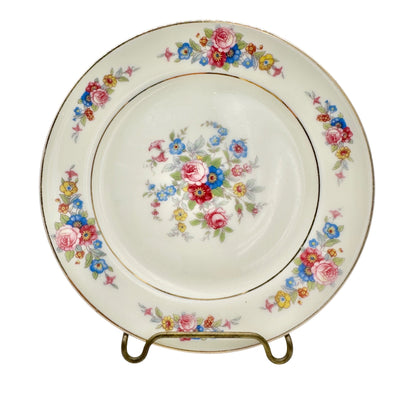 Royal Ivory KPM Germany Floral Plates Set of 12 Gold Trim 6 inch Vintage Elegant