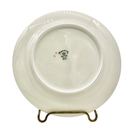 Royal Ivory KPM Germany Floral Plates Set of 12 Gold Trim 6 inch Vintage Elegant