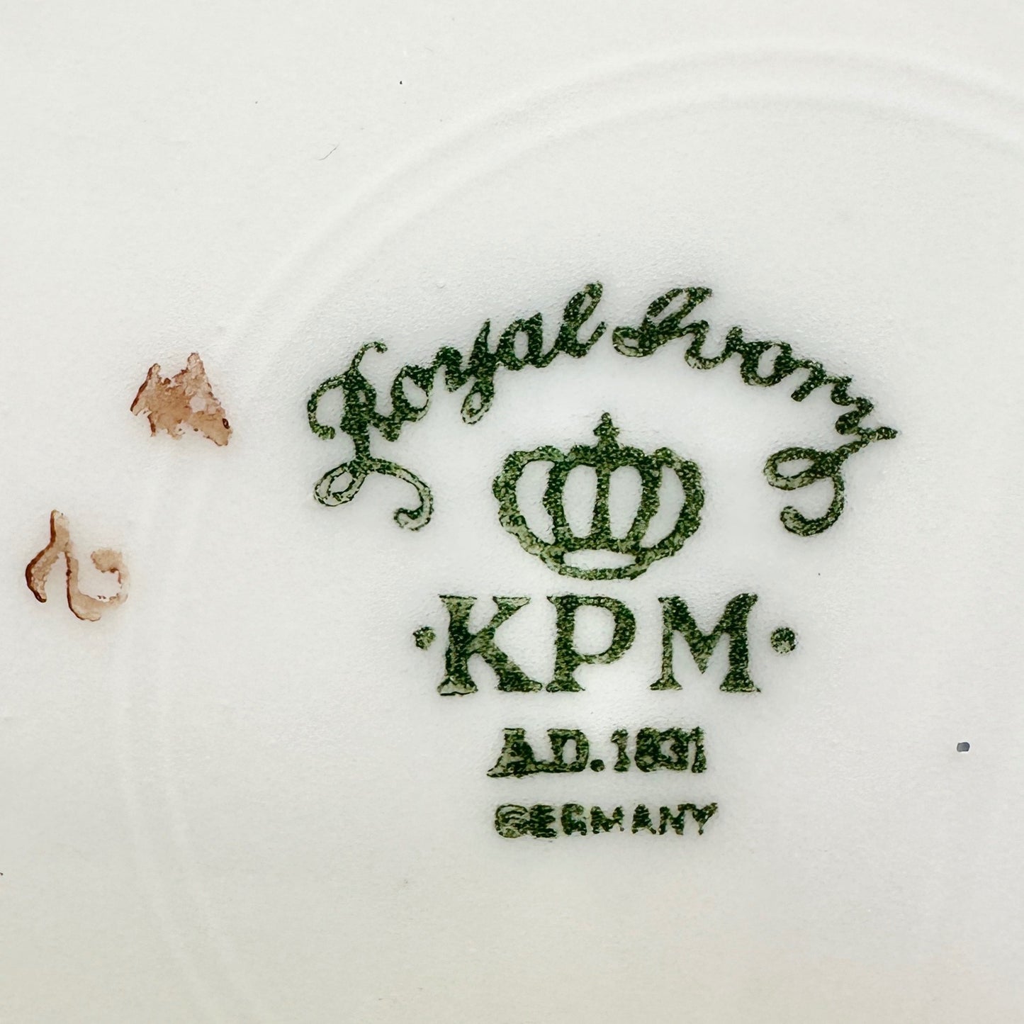 Royal Ivory KPM Germany Floral Plates Set of 12 Gold Trim 6 inch Vintage Elegant