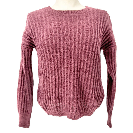 Belle du Jour Sweater Womens XS Cranberry Knit Long Sleeve Key Hole Back EUC