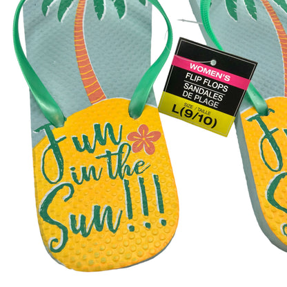 Flip Flops Fun in the Sun Womens L (9-10) NEW beach pool camping casual summer
