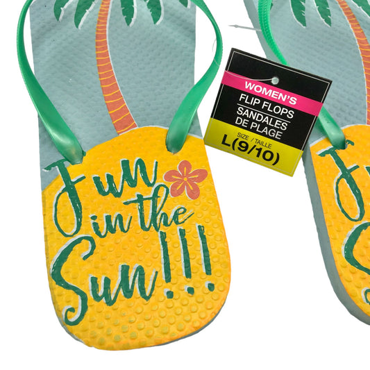 Flip Flops Fun in the Sun Womens L (9-10) NEW beach pool camping casual summer