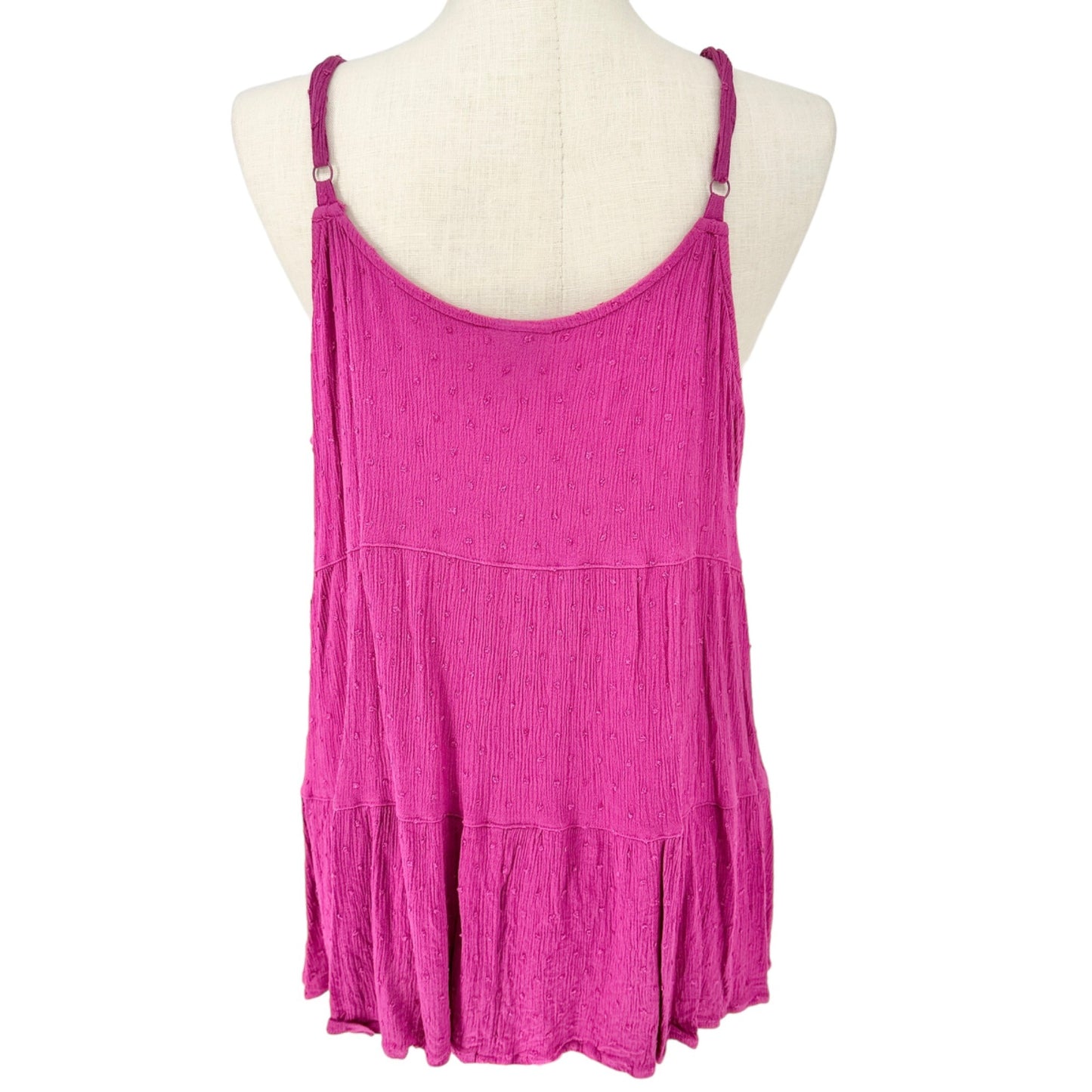 Torrid Tank Top Womens Size 3X Dark Pink Tiered Tunic Rayon Summer