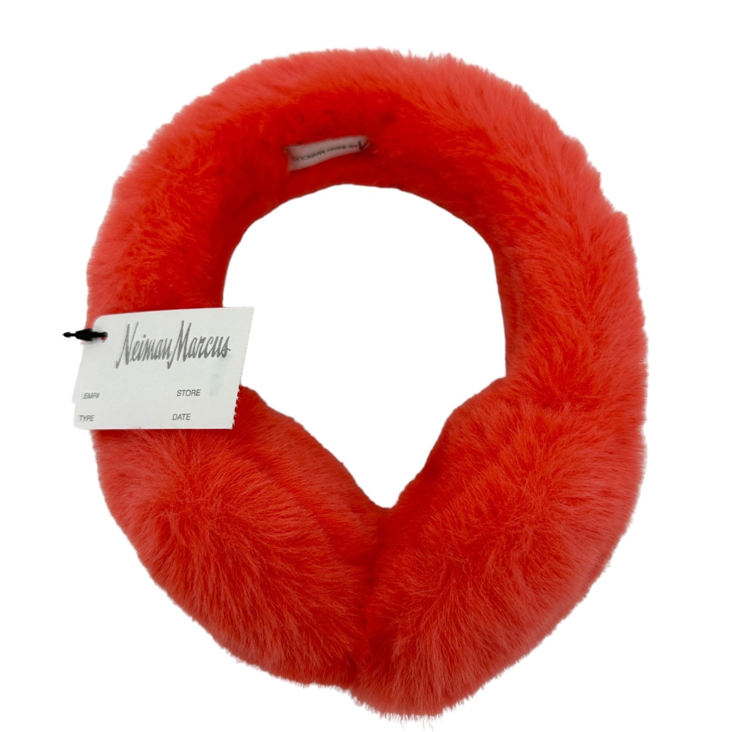 Neiman Marcus Earmuffs One Size Melon Faux Fur NWT