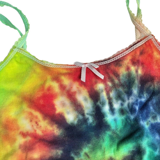 Tie-Dye Cotton Girls Tank Top 2-3T Blue Green Swirl Hand Dyed NEW