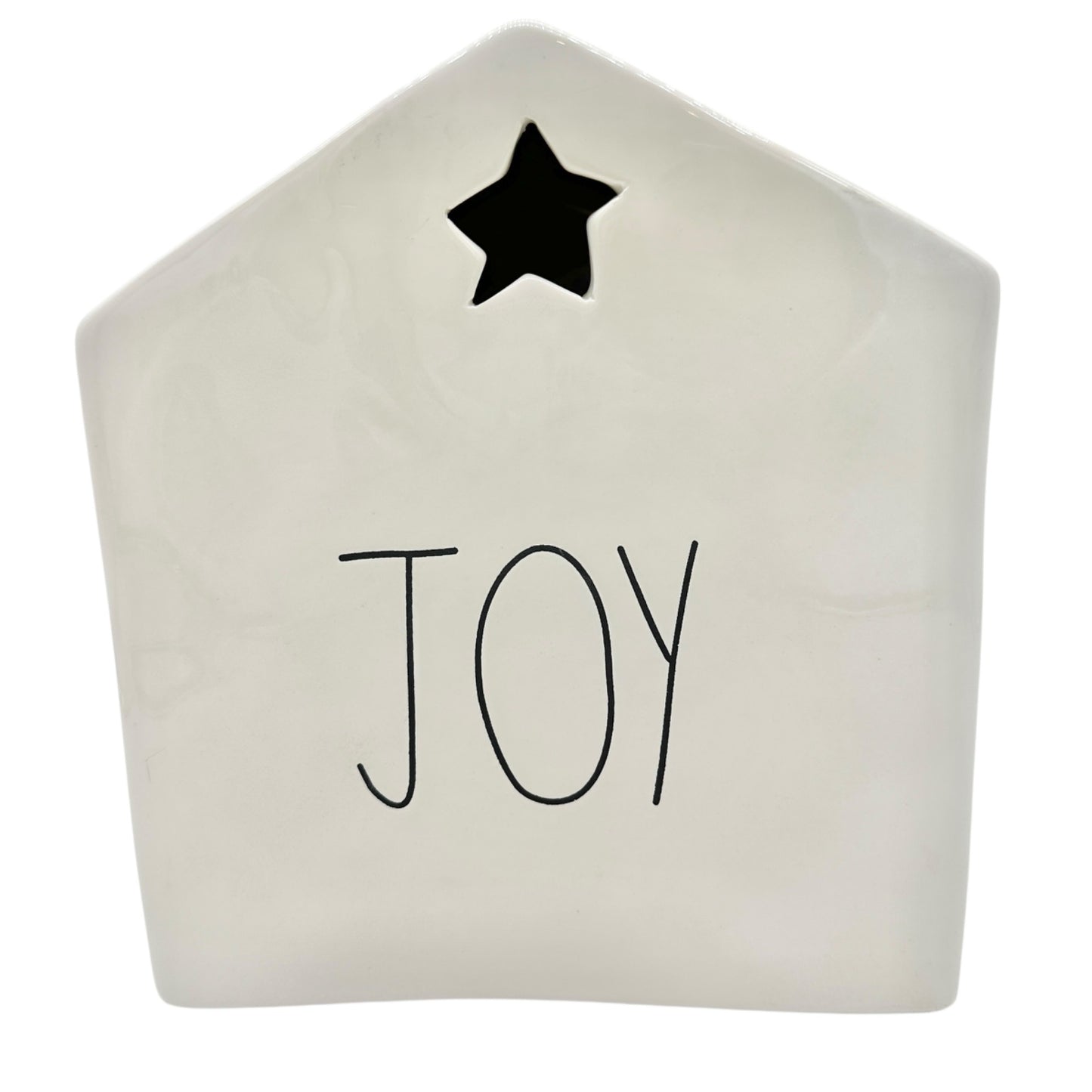 Rae Dunn by Magenta JOY Candle House White Ceramic Decorative Christmas Accent