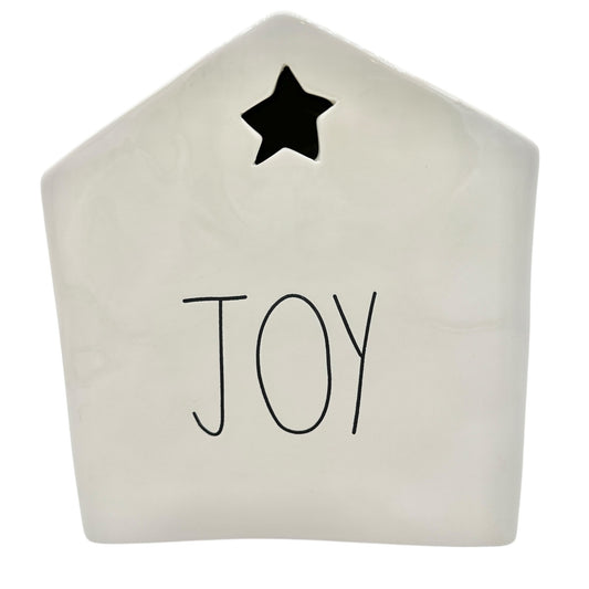Rae Dunn by Magenta JOY Candle House White Ceramic Decorative Christmas Accent