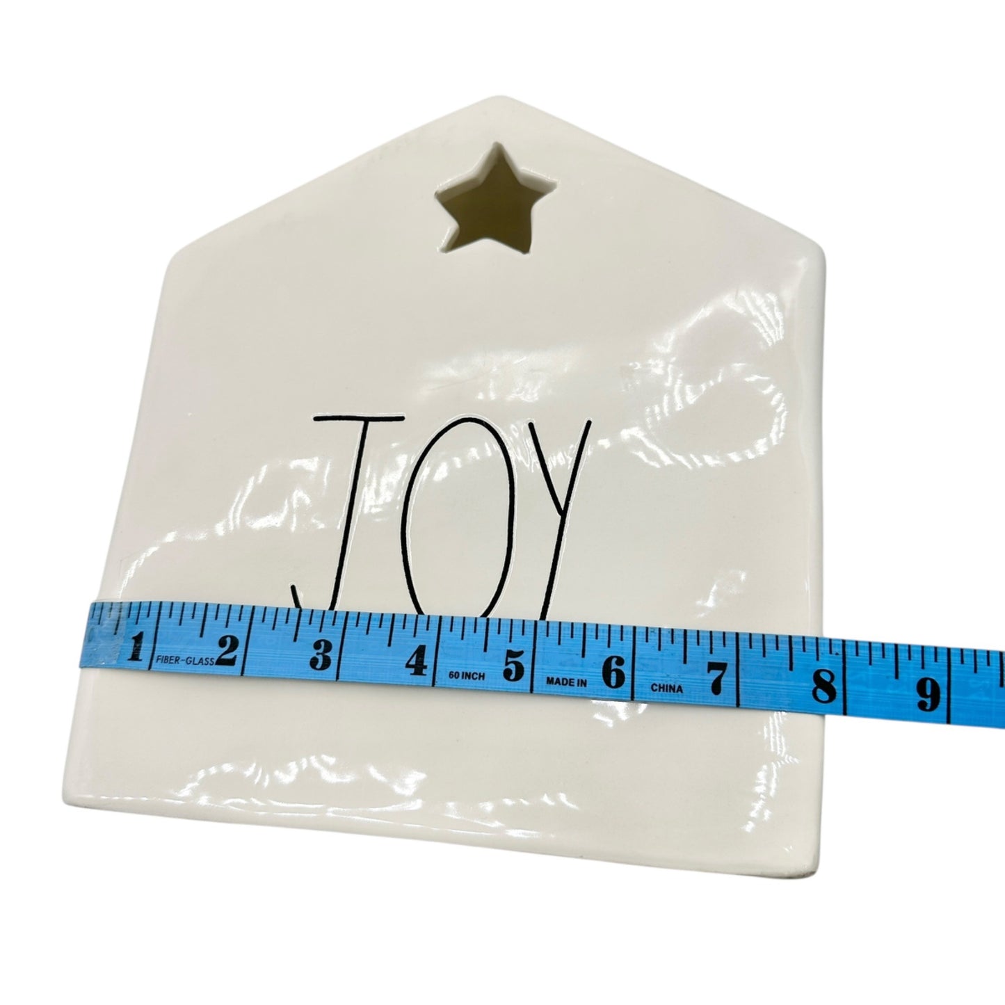 Rae Dunn by Magenta JOY Candle House White Ceramic Decorative Christmas Accent