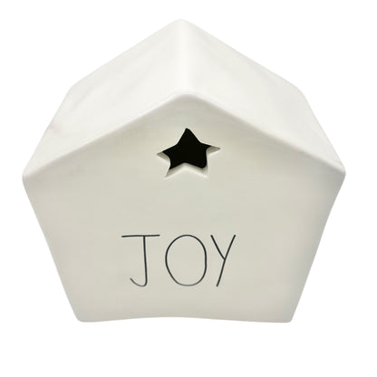 Rae Dunn by Magenta JOY Candle House White Ceramic Decorative Christmas Accent