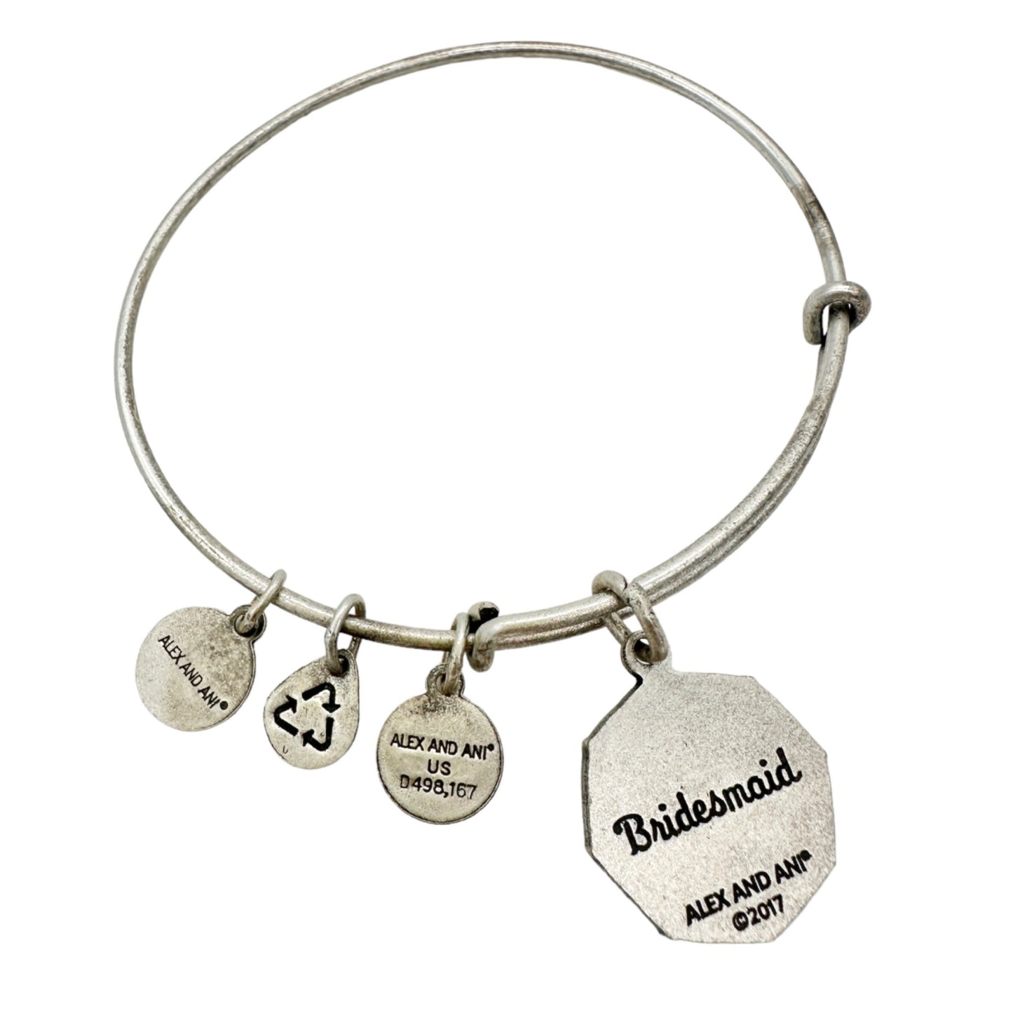 Alex and Ani Bracelet 2017 Bridesmaid Sister of My Heart Silvertone