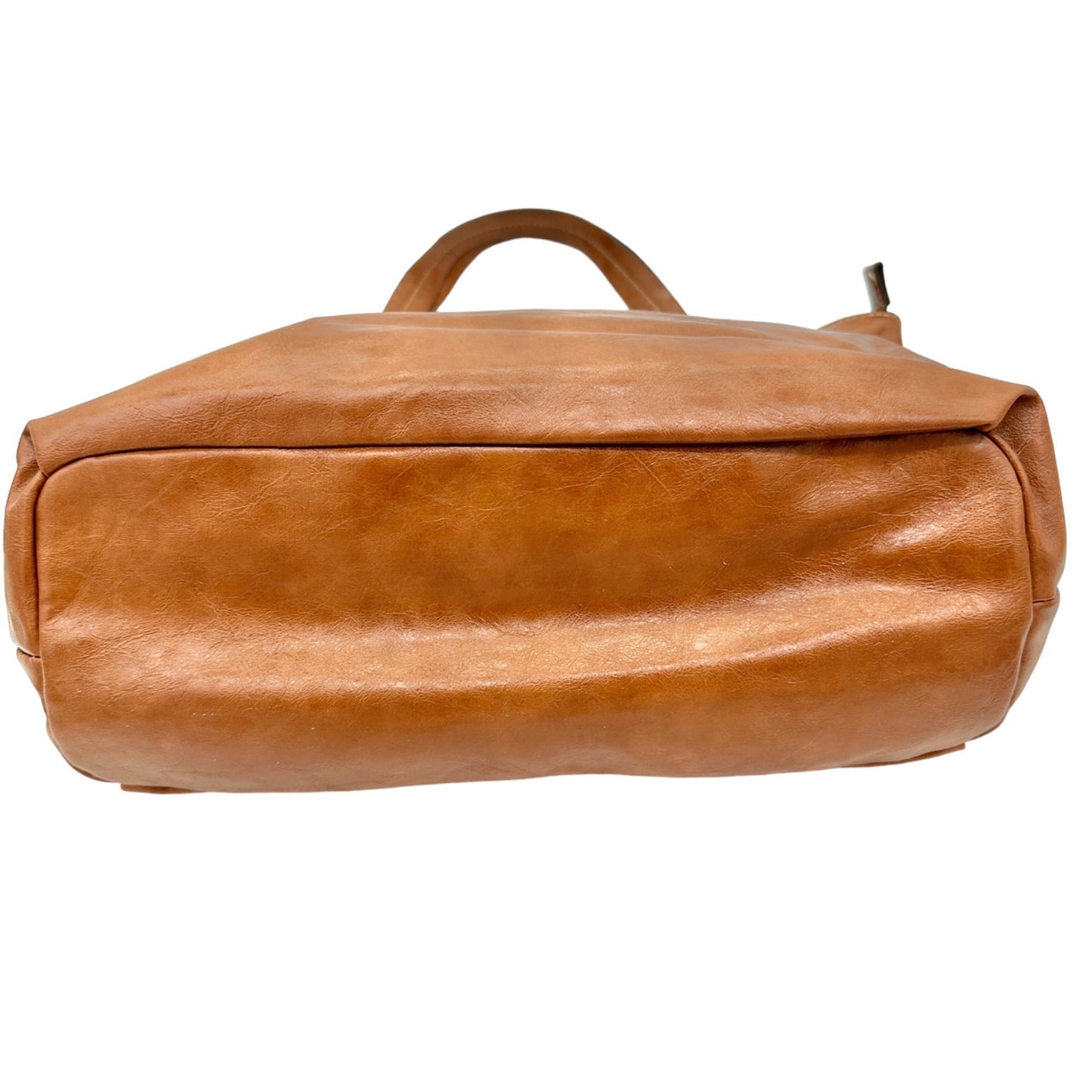 Sag Harbor Handbag Brown Faux Leather Interior Pockets Metal Accents