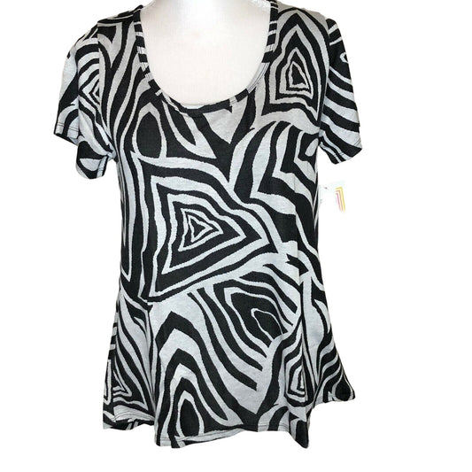 LuLaRoe Classic T Women's Small Top Black and White Zebra Pattern NWT