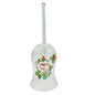 Hand Painted Clear Glass Bell Floral Design Blue Clapper Elegant Decor Piece 7"H