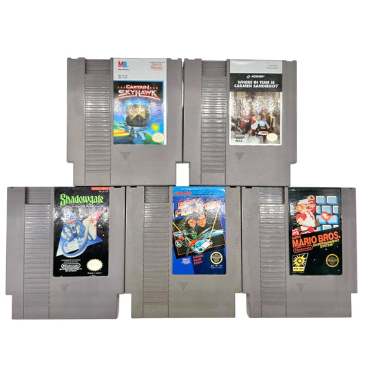 Vintage Original NES Gaming Cartridges Bundle of 5 Classic Nintendo Games 1985