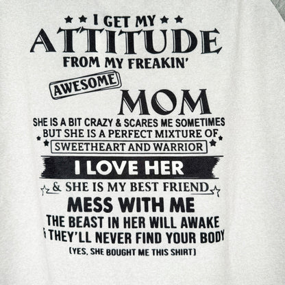 JustFashionNow Hooded Sweatshirt Womens 3XL "I Get My Attitude From My Mom" LS