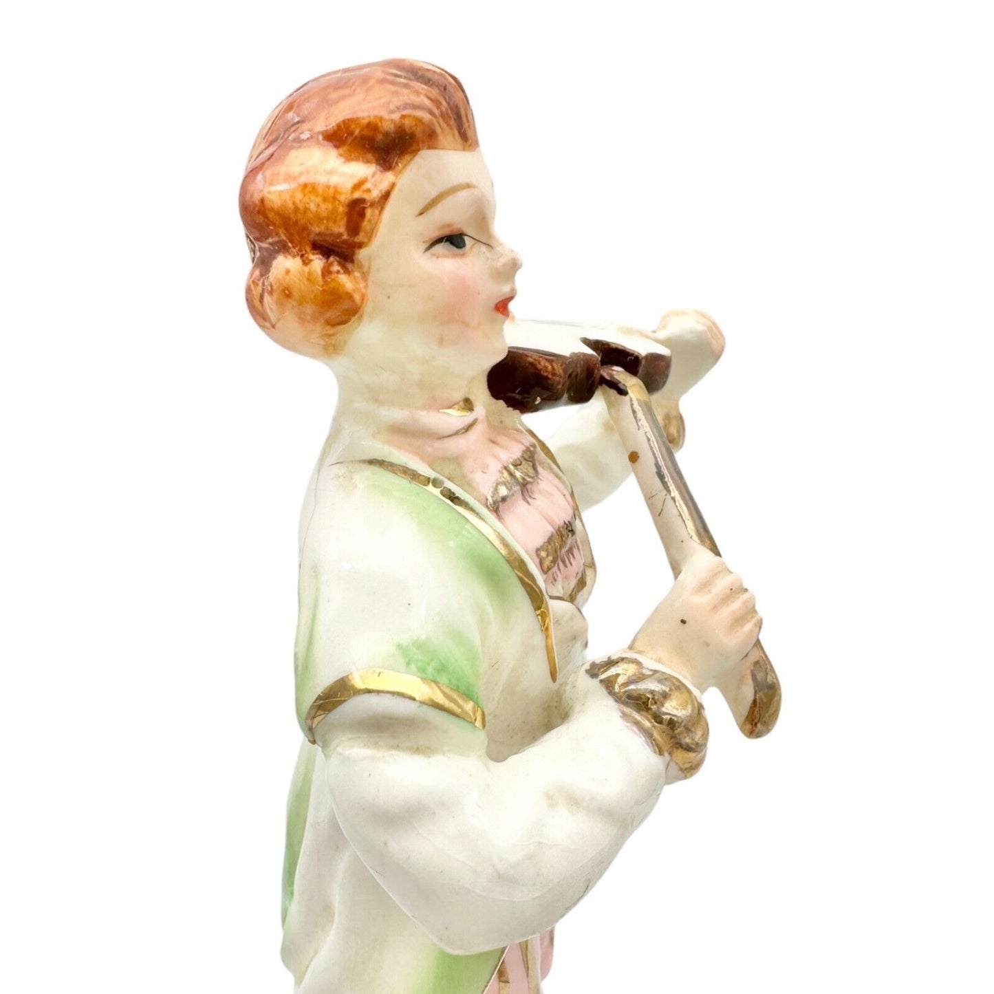 Vintage Ceramic Figurine 8 in Victorian Violin Player Fiddler