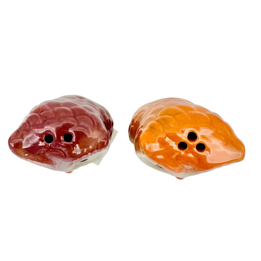 Salt and Pepper Shakers 2.5 inch Orange Maroon Owls NWT