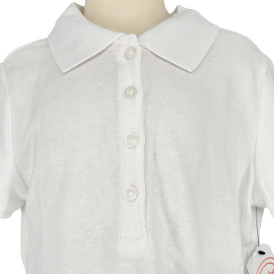 Wonder Nation Girls Uniform Short Sleeve Polo-style White 6X Tagless Comfort NEW