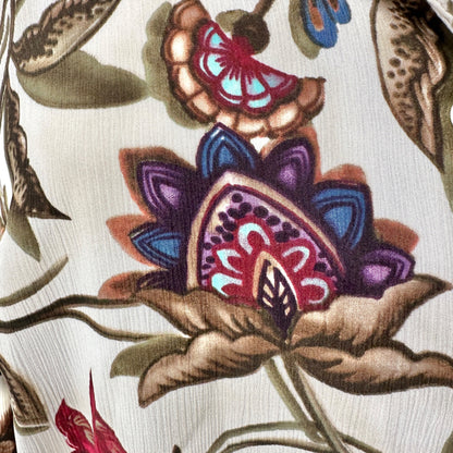 Alfred Dunner Shirt Womens 16W Floral-Print Button-Down LS Polyester Multicolor