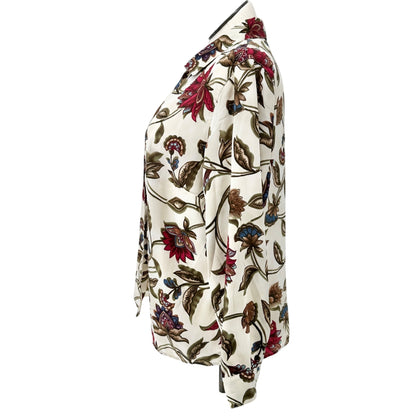 Alfred Dunner Shirt Womens 16W Floral-Print Button-Down LS Polyester Multicolor