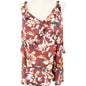 Torrid 3 Slub Ruffle Tank Top Womens Maroon Floral Sleeveless V Neck 22-24