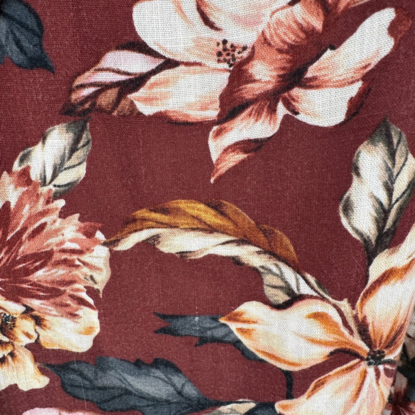 Torrid 3 Slub Ruffle Tank Top Womens Maroon Floral Sleeveless V Neck 22-24