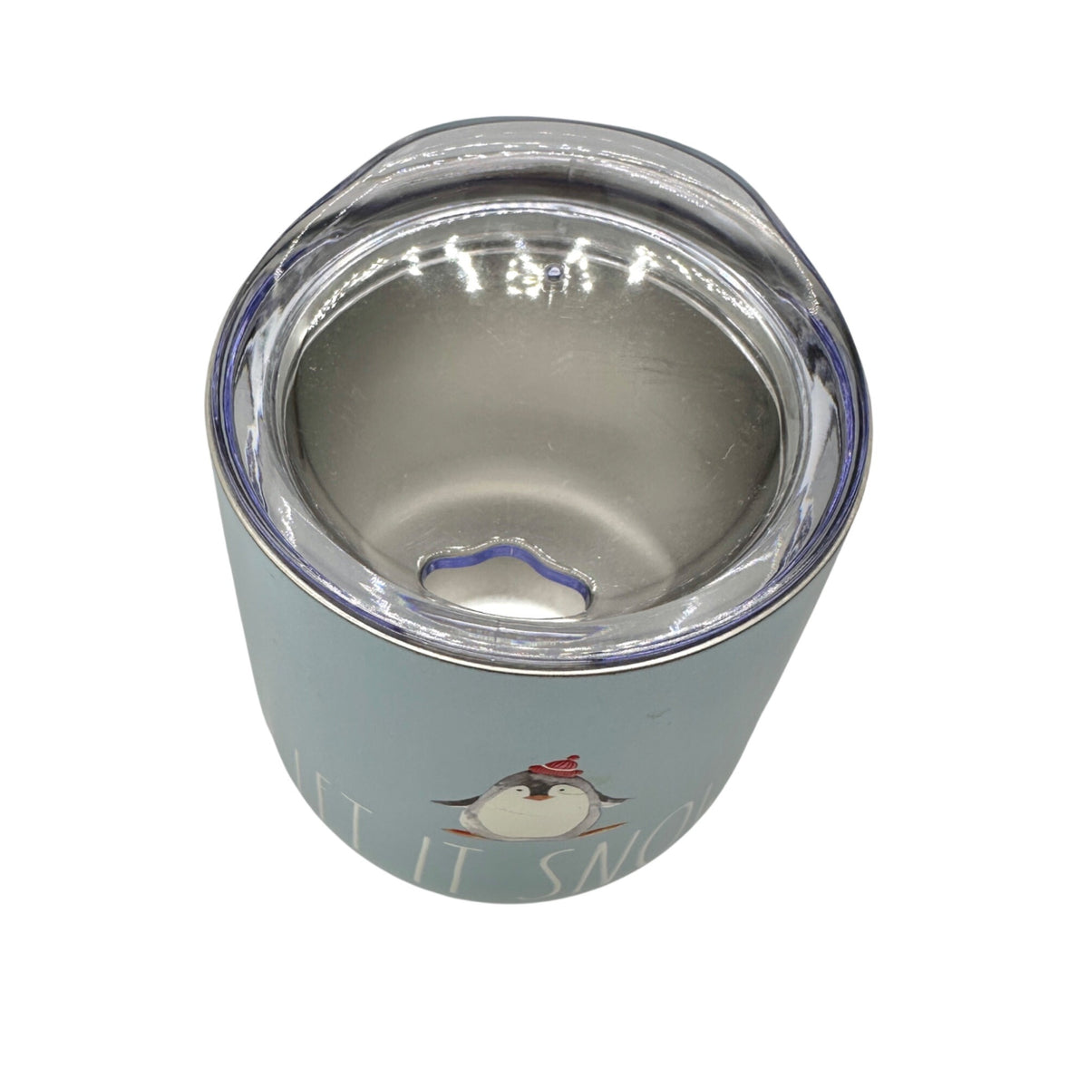 Rae Dunn Let It Snow Penguin Stainless Steel Tumbler and Lid Blue 8 Oz Insulated