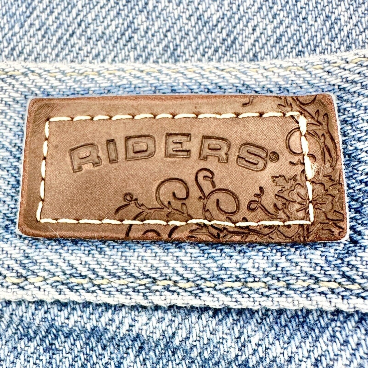 Riders Relaxed Denim Jeans Womens 16 P Light Blue Straight Leg 5 Pocket