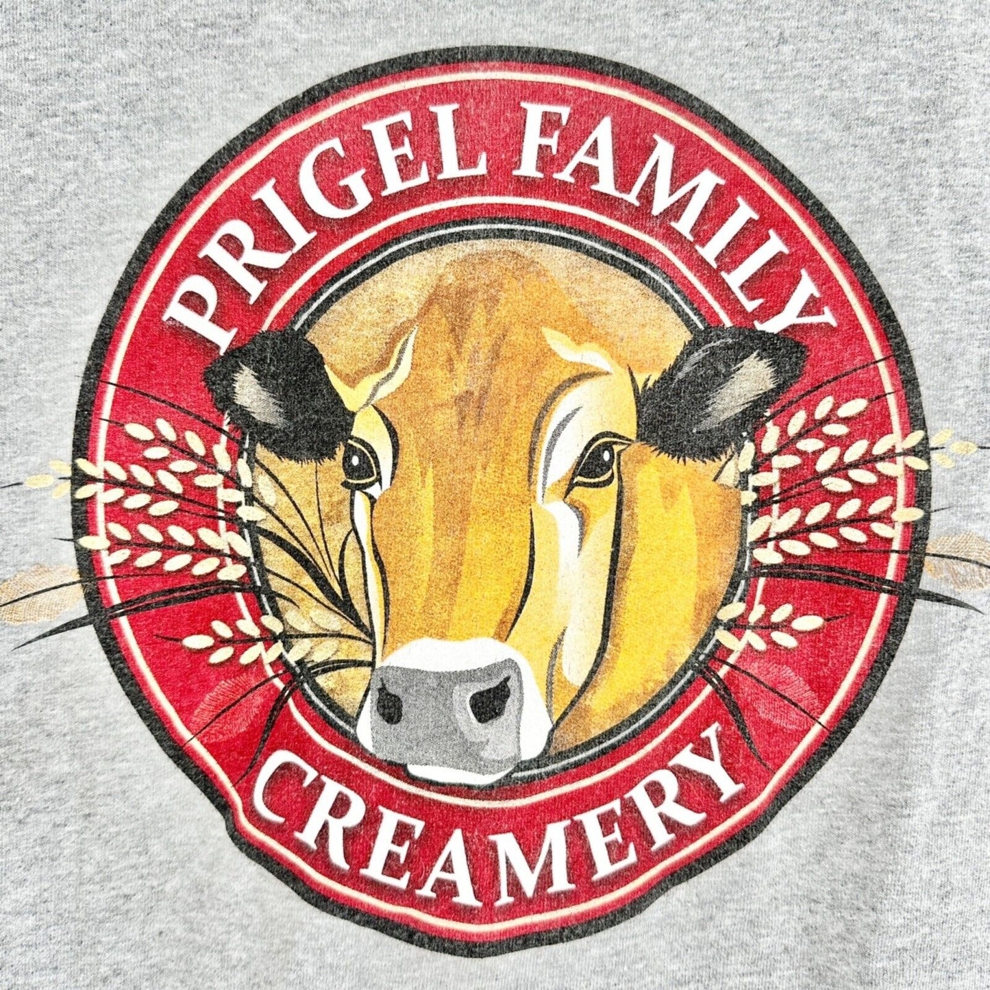 Gildan Ultra Cotton Tshirt XL Gray Short Sleeve Prigel Family Creamery EUC