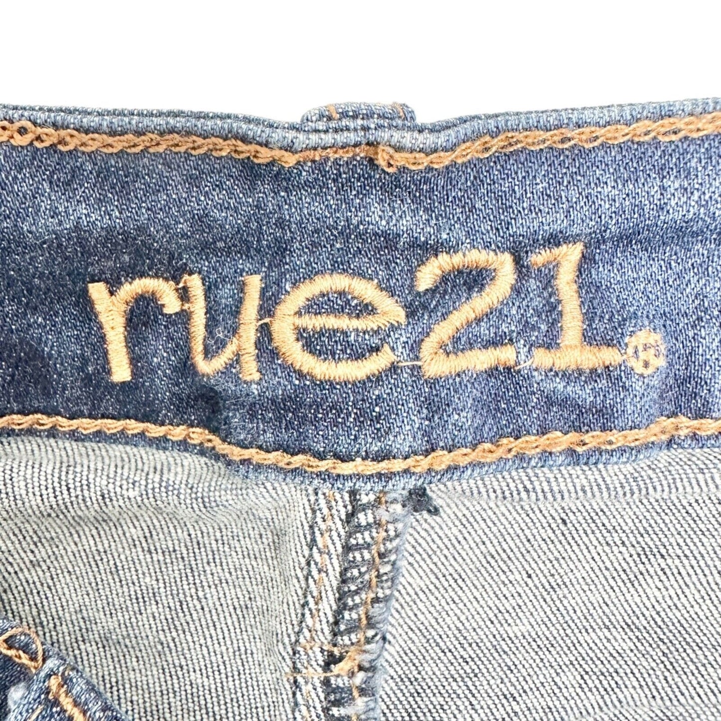 Rue 21 Ankle Jegging Women's 2 Blue Denim High-Rise Deconstructed