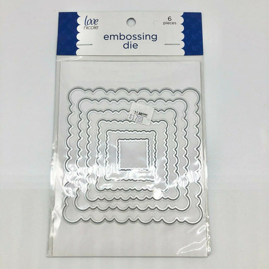 Love Nicole Embossing Die 6 Pieces Wavy Squares STC0278